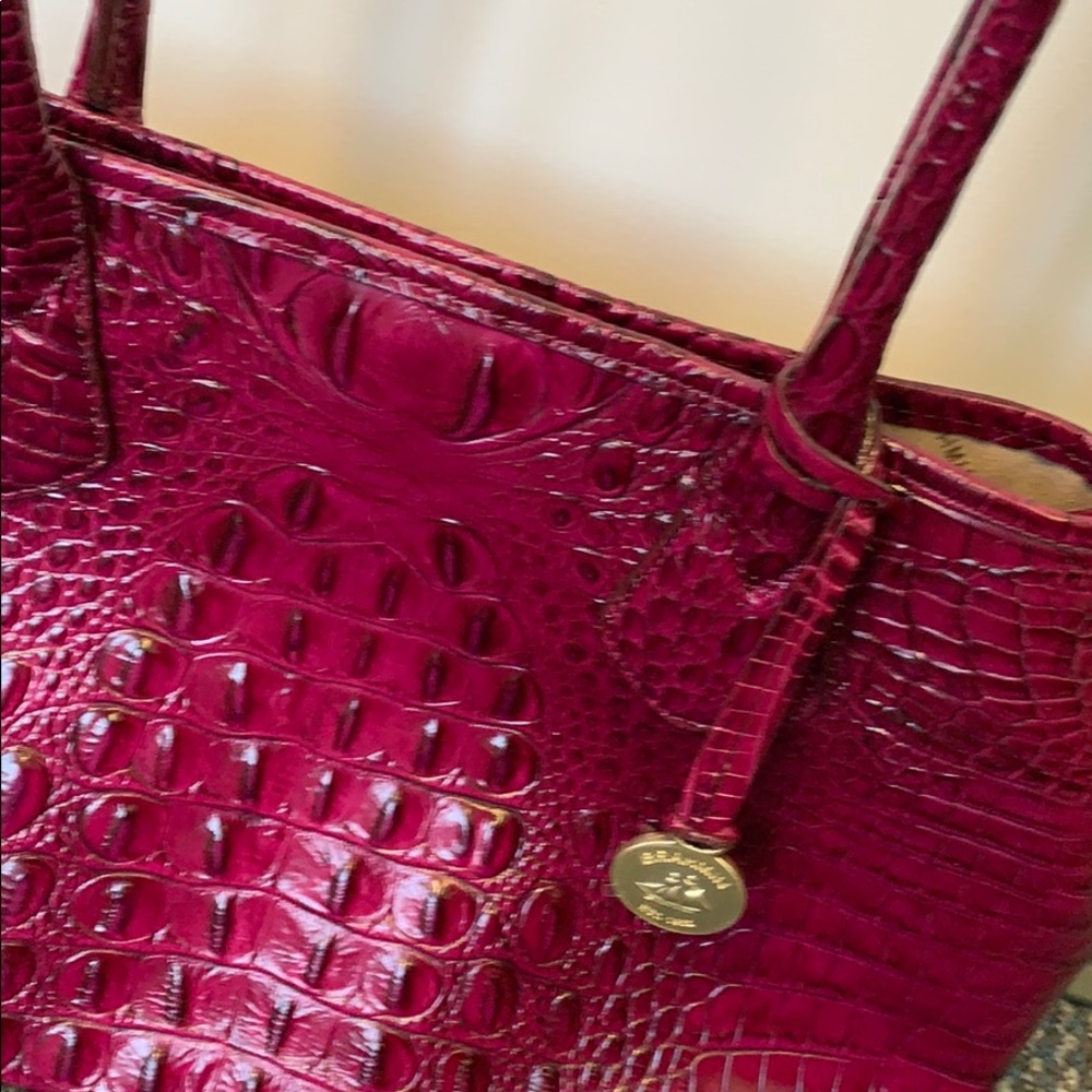 Brahmin Red Croc-Bossed Leather Purse